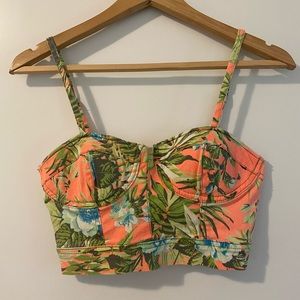 Tropical print bustier